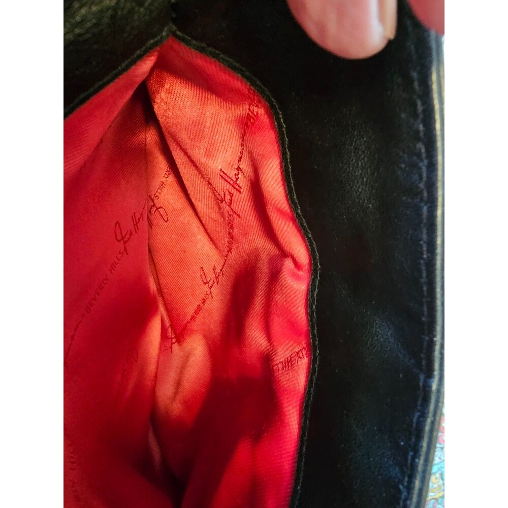 Vintage Fred Hayman Beverly Hills Black Leather, red interior, shoulder bag - Picture 8 of 10
